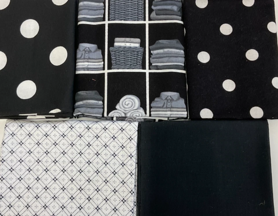 PAQUETE DE 5 CUARTOS GRASOS - FQ1461 - BLANCO Y NEGRO Foto 1 de 1