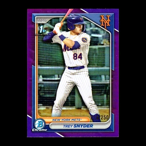 2024 Bowman Chrome Draft Trey Snyder 1st Purple Refractor #BDC-138 Mets RC /250 - Picture 1 of 1