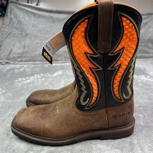 Ariat Boots Men 11 D Brown Work Orange Groundbreaker VentTek Soft Toe New in Box - Picture 1 of 7