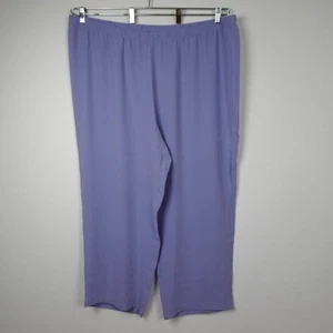 Eileen Fisher Silk Ankle Pants Women's Plus Size 3X Purple Straight Leg - Picture 1 of 8
