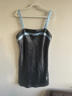 Jones New York Azul Marrón Geométrico Vestido Sin Mangas/Camisón Y2K Años 90 Grande Foto 1 de 4