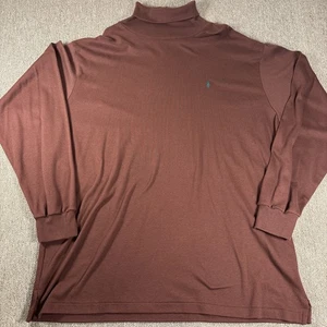 Camisa Polo Ralph Lauren De Colección Para Hombre Cuello Tortuga Granate 3XL Manga Larga Corte Etiqueta - Imagen 1 de 8