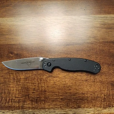 Ontario Knives RAT 2 Liner Lock 8860 AUS-8 Steel Black Nylon 6 - Image 1 of 4