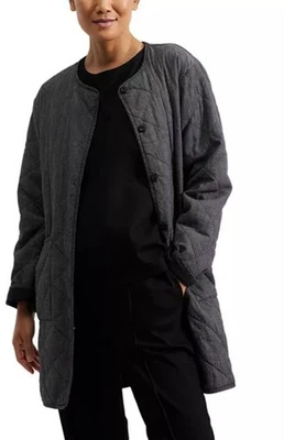 Chaqueta Abrigo Larga Acolchada Eileen Fisher Negra Talla M Algodón Orgánico Para Mujer Foto 1 de 4
