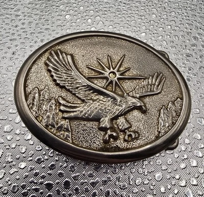Vintage Silver/ Gold Tone, Flying Eagle, Sunburst Designs Buckle - Image 1 of 4