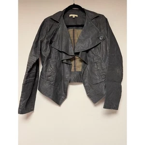 Cabi Women's Gray Drape Front Jacket - Size Medium - Chic Asymmetrical Design - Picture 1 of 6