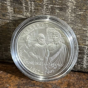 2007-P Capsule Founding Jamestown Silver $1 Commemorative Silver Dollar - Picture 1 of 2
