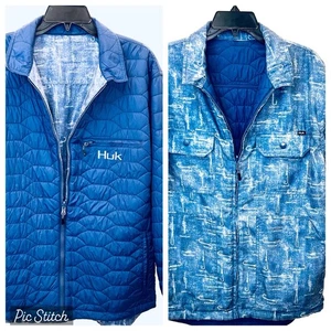 HUK Ballast Reversible Jacket Mens Large Quilted Fishing Water Resistant Outdoor - Picture 1 of 7
