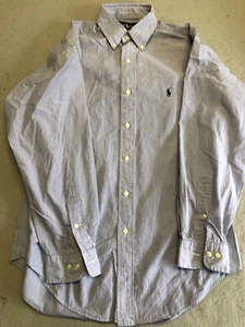 Ralph Lauren Shirt Men's 32/33 Yarmouth Blue Pinstripe 15.5" Button Down - Picture 1 of 5