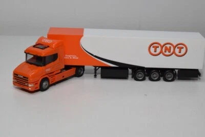 B54 1:87 HERPA SCANIA 124L 124L CAMION SILURO RIMORCHIO TNT GLOBAL EXPRESS EXC. - Immagine 1 di 4