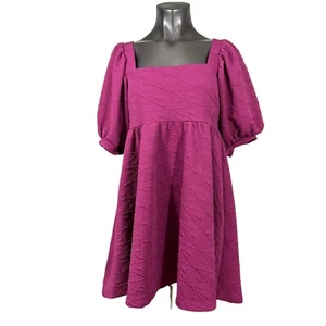 Nuevo con etiquetas Vestido Free People Cuello Cuadrado Abullonado Mangas Cortas Rosa Barbiecore M - Imagen 1 de 7