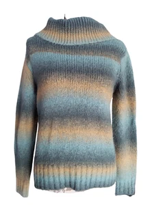 Suéter para mujer WOOLRICH cuello de capucha invierno turquesa ombre talla pequeña - Imagen 1 de 7