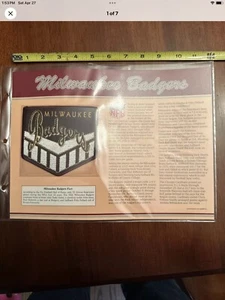 MILWAUKEE BADGERS Willabee & Ward NFL GOLDEN AGE FOOTBALL TEAM PATCH - Picture 1 of 7