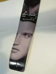 Elvis Presley 3.5" High Resolution Vinyl On Leather Guitar Strap - Picture 1 of 3