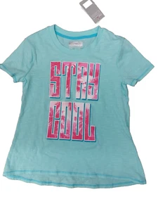 Layer 8 Little Girls' Summer T-Shirt Graphic Stay Cool Aruba 6X Turq - Picture 1 of 8