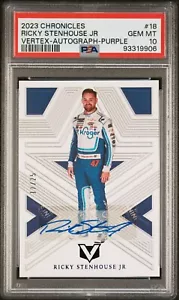2023 Chronicles Ricky Stenhouse Jr Vertex Purple Auto 17/25 PSA Gem 10 - Picture 1 of 2