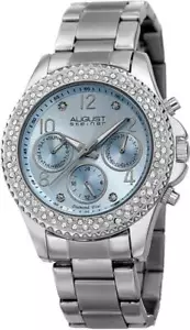 August Steiner AS8136SSLB Swiss Quartz Day Date GMT Blue Dial Womens Watch - Picture 1 of 5