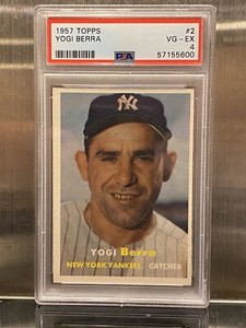 PSA 4 1957 TOPPS HOF #2 YOGI BERRA {Flawless Qr Slab} New York Yankees 🍒