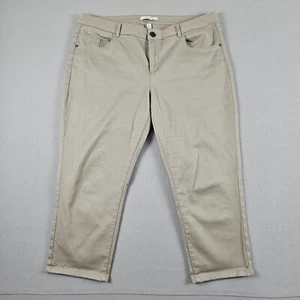 Esprit Pants Womens Size 16 Beige Zip Mid Rise Skinny Capri #697 - Picture 1 of 15