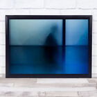 Blue Shape Human Ghost Abstract Silhouette Window Figure Wall Art Print