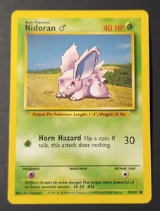 Pokemon Base Set WOTC Común - Nidoran 55/102 - Casi Como Nuevo/Como Nuevo - Imagen 1 de 1