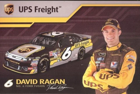 2011 David Ragan UPS Freight Ford Fusion NASCAR Sprint Cup postcard Cover