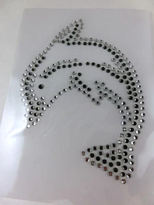 Hotfix Strass Bügelbild süßer Delphin zweifarbig 110318 Farbw. Karostonebox - Bild 1 von 6
