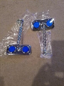 2 NUOVI SPECCHIETTI DOPPI QUADRATI A TORSIONE CROMATI, BICICLETTE LOWRIDER CON BLU REF. - Foto 1 di 4