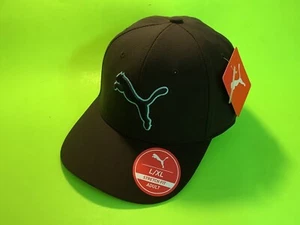 PUMA Stretch Fit Adult Hat Size L/XL Black w/Blue NEW - Picture 1 of 12