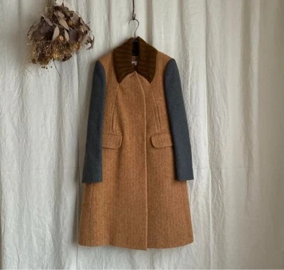 Casaco de troca de painel de lã Calven feminino edição limitada modelo raro jaqueta muito bom estado - Imagem 1 de 4