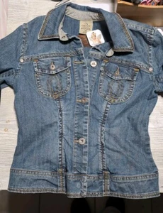 2000er Jordache Jeansjacke Damen Größe M Distressed Denim bestickte Taschen - Bild 1 von 6
