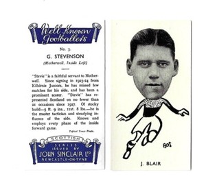 John Sinclair - Well Known Footballers - Scottish - 1938 - Choose From List (C4)