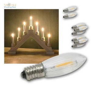 10-100x E10 COB LED replacement bulbs top candle fairy lights 0.2W 14V-55V 2700K - Picture 1 of 6