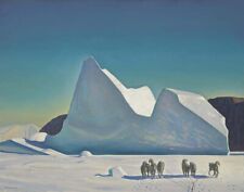 Rockwell Kent Iceberg Sledge Dogs Greenland Canvas Print 16 x 20    # 9148