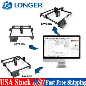 Longer RAY5 5W 10W 20W Laser Engraver Cutter Marker Engraving Marking Cutter US - Picture 1 of 14