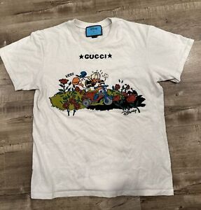 OFF-WHITE Gucci DISNEY EDITION GARDEN ROSES DONALD DUCK T-SHIRT Made In Italy