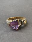 Vintage Solid Sterling Gold Vermeil Amethyst Ring Sz. 9 By Prime Art And Jewel