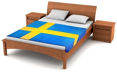 Fuzzy Flags™ Sweden Flag Fleece Blanket 80" x 50" Oversized Swedish Throw Cover - Image 1 of 3