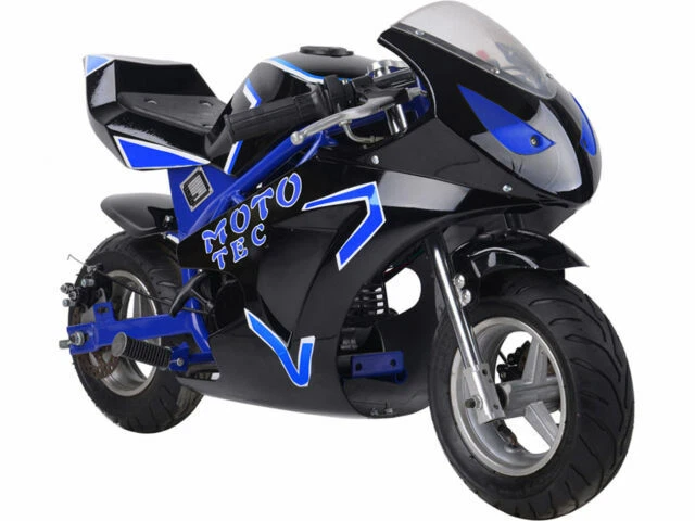 MotoTec MT-Gas-GT_Blue Pocket Bike Mini Motorcycle