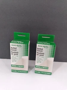 ASSURED Rolled Gauze Flexible Bandage 3 in Wide 2pk - Picture 1 of 7