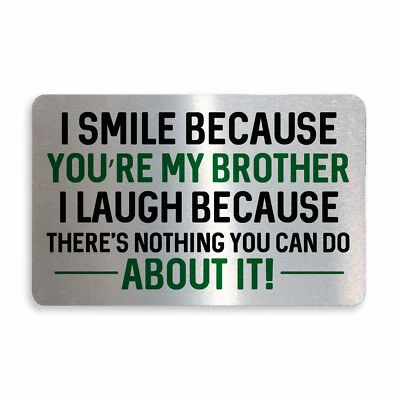 RED OCEAN Novelty Brother Gifts Metal Wallet Card Gifts For Brother Christmas Birthday