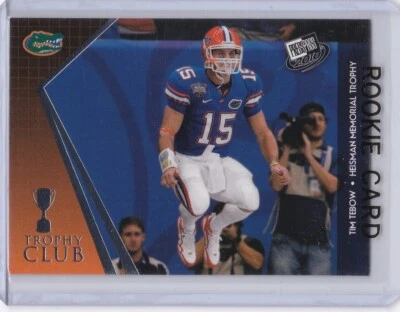 TIM TEBOW ROOKIE CARD 2010 Florida Gators Trophy Club DENVER BRONCOS FOOTBALL RC - Image 1 of 2