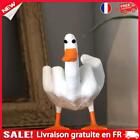 Mid-Finger Small Duck Sculpture Resin Craft Creative Desktop Gift (White)