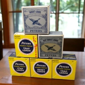 Lot of 6 VINTAGE 1960’s Peters 12GA Skeet Trap Empty SHELL BOX - Picture 1 of 20