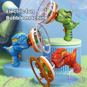 Electric Children's Fan Dinosaur Bubble Machine For Kids Bubble Blowing Bubble G - Picture 1 of 13
