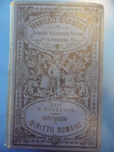 Istituzioni di diritto romano seconda edizione 1899 manuali Barbera Bonfante Pie - Picture 1 of 1