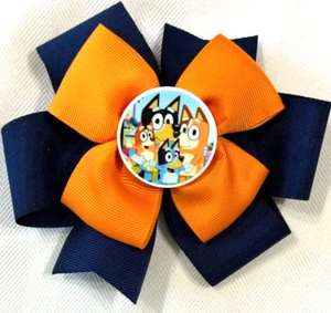 Beautiful Bluey and Family from Disney's Bluey show inspired hair bow for girls. - Picture 1 of 2