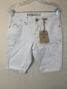 HYDRAULIC Lola Women's Size 6P White Embellished Bermuda Jean Shorts