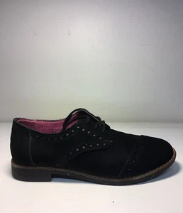 Tom's Black Suede Lace Up Women’s Oxfords Size 6 Casual Shoes - Picture 1 of 8