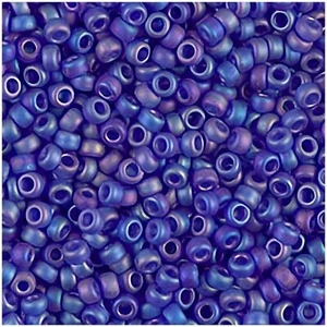 Miyuki Round Rocaille Seed Beads Size 11/0 23.5GM Matte Cobalt Blue AB 11-151FR - Picture 1 of 4